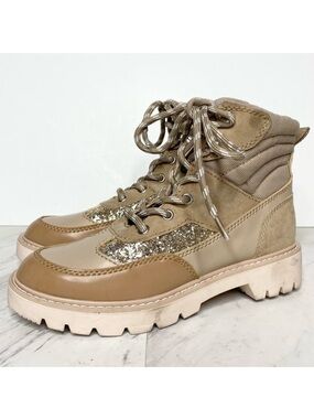 Dolce Vita Lace Up Tan Hiker Boot 6 1/2